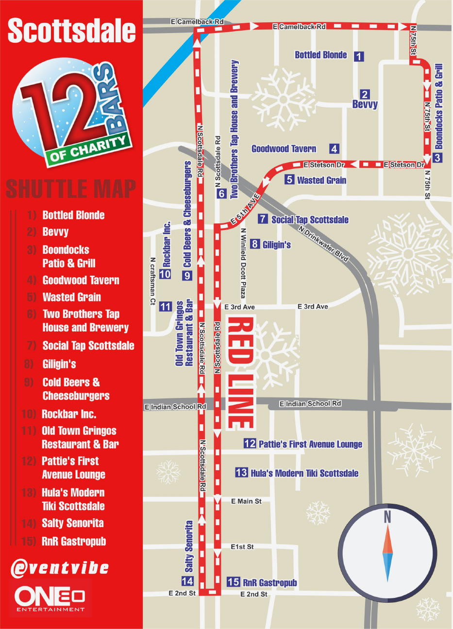Scottsdale Map - 12 Bars of Charity